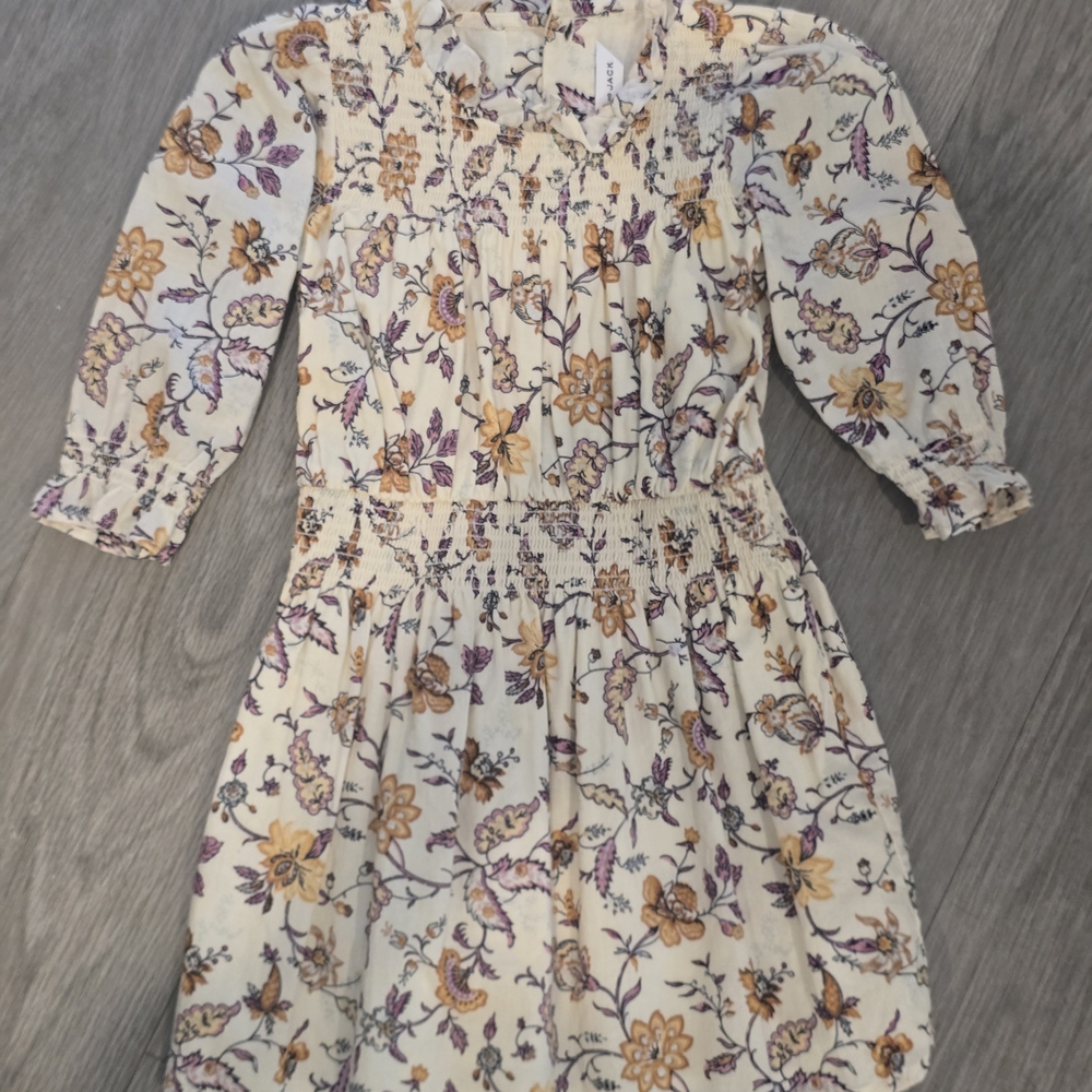 Janie and Jack Floral Dress - Cream and Purple